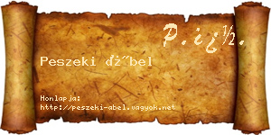Peszeki Ábel névjegykártya
