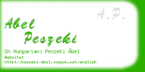 abel peszeki business card