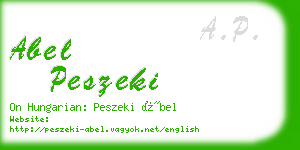 abel peszeki business card